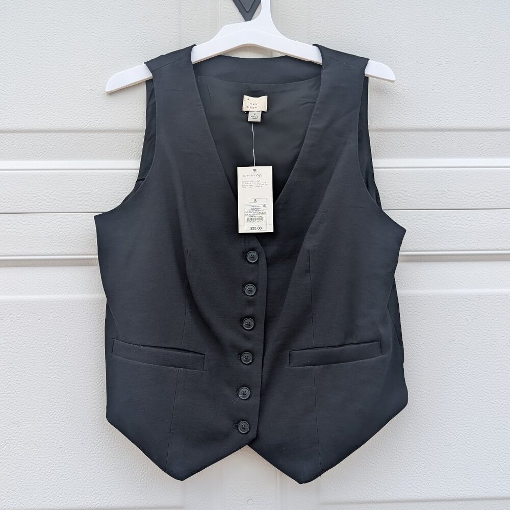 NWT- A New Day Black Tailored Vest